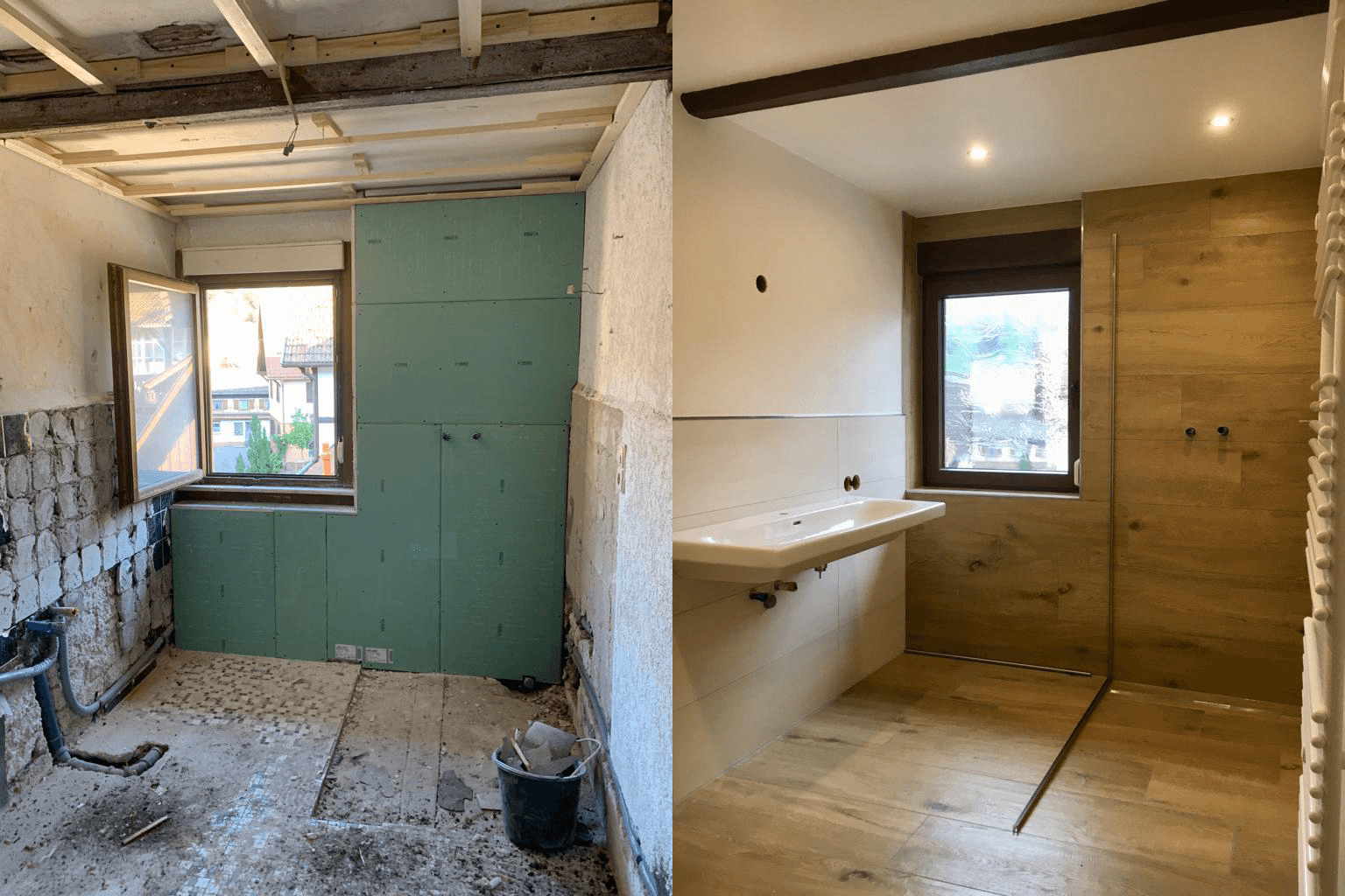 Badezimmer Vorher-Nachher: Von der Baustelle zum modernen Bad