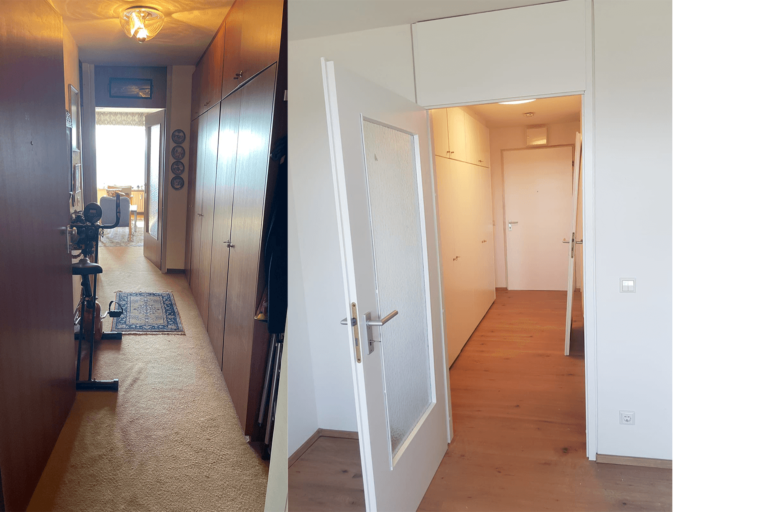 Flur Transformation: Komplette Modernisierung mit neuen Böden